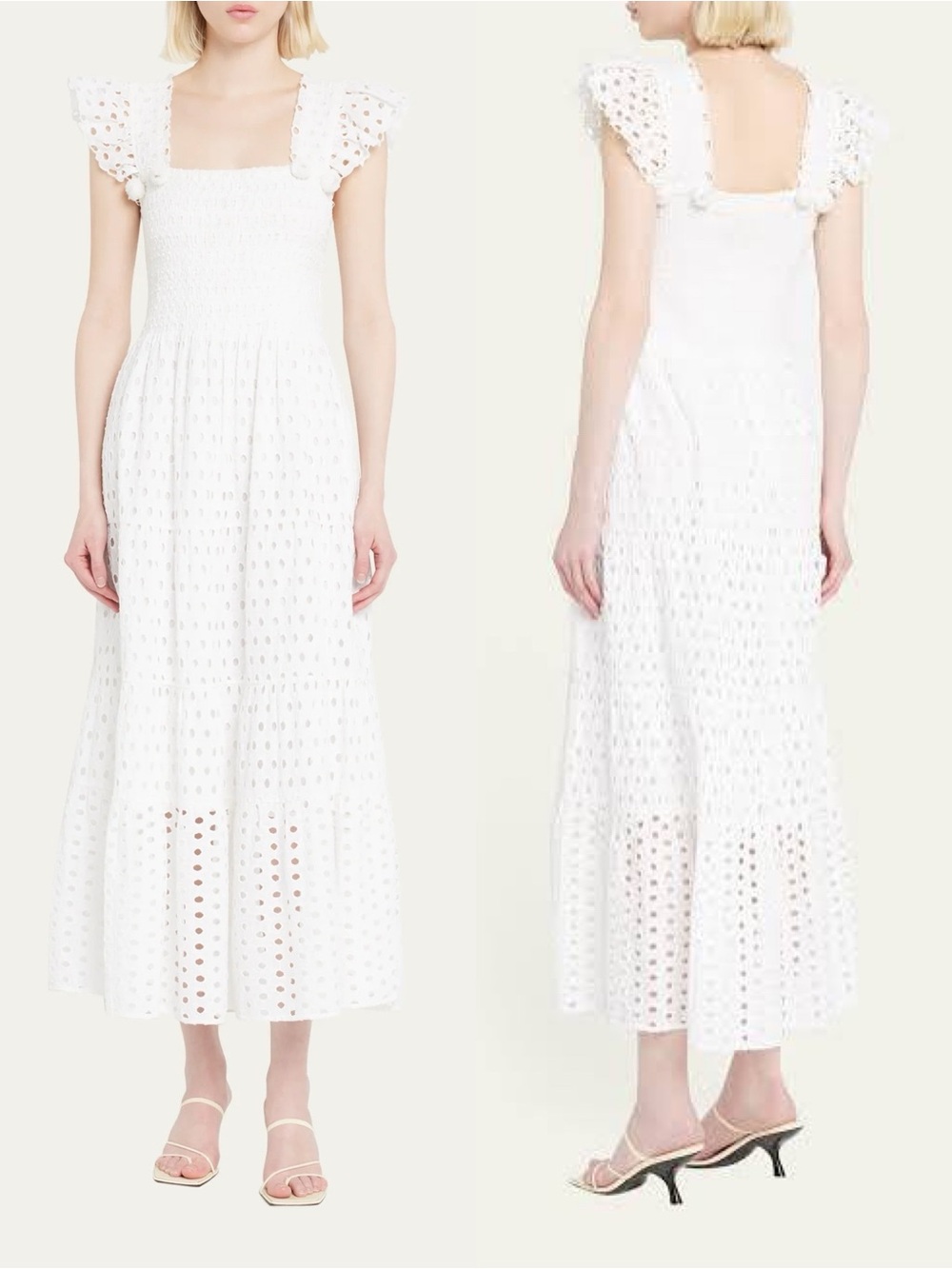 Figue Madi Embroidered Eyelet Midi Dress Ivory Cotton Size XS Shopbop Tuckernuck